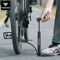 Pompe à vélo TOSUOD durable et légère à long manche, 120 PSI haute pression, portable, en alliage d'aluminium et plastique technique pour VTT et vélo de route