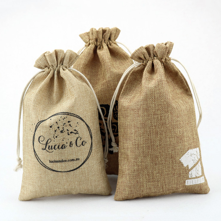 High Quality Jute Drawstring Coffee Tea Pouch detail