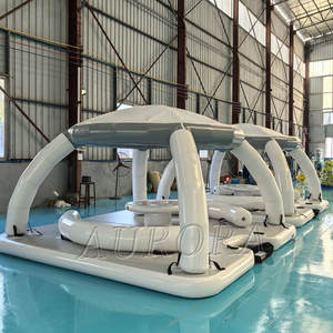 Salon flottant d'île gonflable de conception <span class=keywords><strong>populaire</strong></span> et parc aquatique gonflable d'île flottante pour six personnes - Product Image 6
