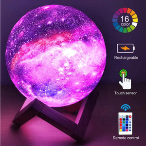 Lampe led imprimée d'un côté représentant la lune, tunique magnétique flottante, disponible dans 7 couleurs, luminaire décoratif d'intérieur, nouveau modèle <span class=keywords><strong>de</strong></span> luxe, USB, - Product Image 2