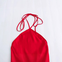 Robe nuisette antistatique en satin léger, style européen-américain, taille empire, col licou, nouvelle collection printemps-automne, best-seller