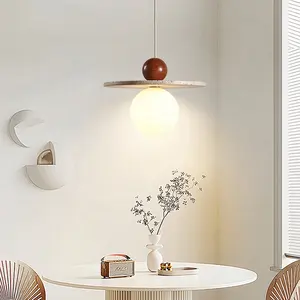 Lampu gantung LED, gaya krim Nordic untuk kamar tidur Retro desain abad pertengahan untuk m2 restoran Bar perlengkapan pencahayaan seni - Product Image 2