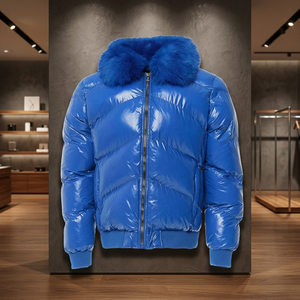 Nueva chaqueta de cuero de moda hecha a mano para Hombre | Chaqueta acolchada grande para hombre Acolchado cómodo | Cuello de piel sintética extraíble - Product Image 3