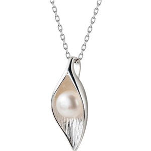 Collier en argent S925 en forme d'épi de blé en Y avec pendentifs et breloques en perles de style campagnard D5800 - Product Image 5