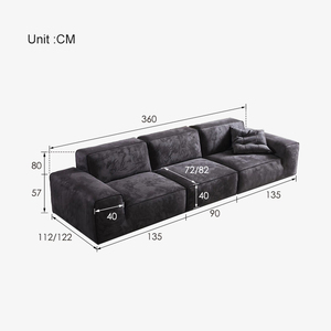 Divano Modulare Minimalista <span class=keywords><strong>Italiano</strong></span> in Tessuto Opaco per Soggiorno, Set Combinato con Seduta Profonda <span class=keywords><strong>e</strong></span> Imbottitura in Piuma - Product Image 6