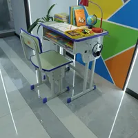 Ensemble de table et chaises scolaires Hongfuxuan en acier et bois, design contemporain, écologique, durable, réglable et confortable