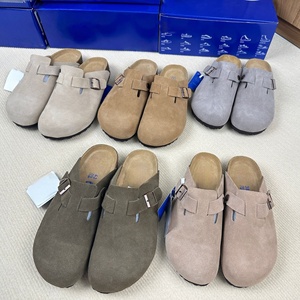 Sandalias Flip-Flop para Hombre y <span class=keywords><strong>Mujer</strong></span>, Suela de EVA, Entresuela de Cuero Vacuno, Parte Superior de Cuero Genuino, Estilo Mocasín, Deslizables, con Tres Hebillas - Product Image 3