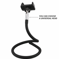 Support de téléphone et tablette pour canapé avec tête sphérique de 17 mm, col de cygne flexible, support de diffusion en direct avec rotation à 360° °   Bras métallique flexible recouvert de silicone