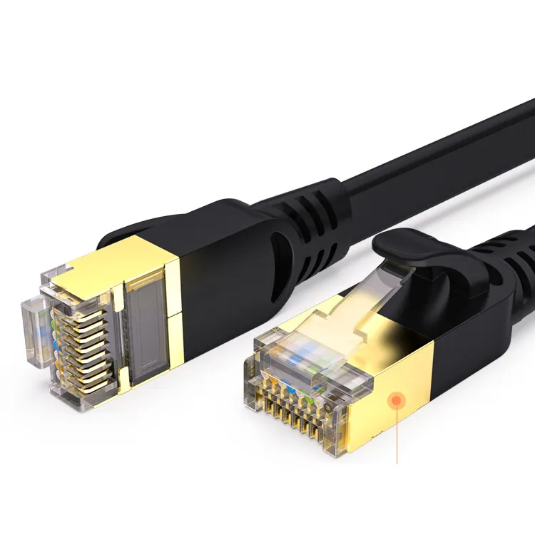 Blindado FTP SFTP cat6a CAT7 plana cable de parche rj45 de cable ethernet blindaje de cobre plano parche cable 1m 2m 3m 5m 10m 15m Jersey