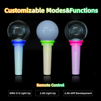 Bâtons lumineux LED en plastique écologiques, logo personnalisé, multicolores, boule lumineuse pour fête, concert Kpop, idole, ultra lumineux, contrôle par application à distance
