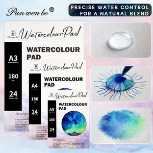 Bloc de papier Panwenbo 24 feuilles 180 g/m² pour aquarelle, bloc de <span class=keywords><strong>dessin</strong></span>, carnet de marqueurs, bloc de papier aquarelle 100 % coton - Product Image 2