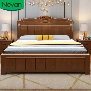 Atacado estilo chinês conjunto de móveis, fácil montagem, tamanho king, queen, modelos de madeira, moderno, cama