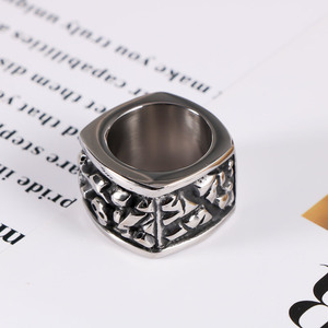 Bague de pouce en acier titane motif crâne pour homme SA150 – Bijou fantaisie surdimensionné - Product Image 3