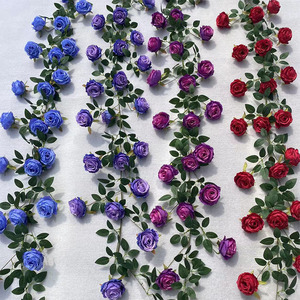 Guirlande de roses artificielles en soie, décoration de mariage et de maison, faite à la main, longue bande décorative, origine Chine XS01 - Product Image 2