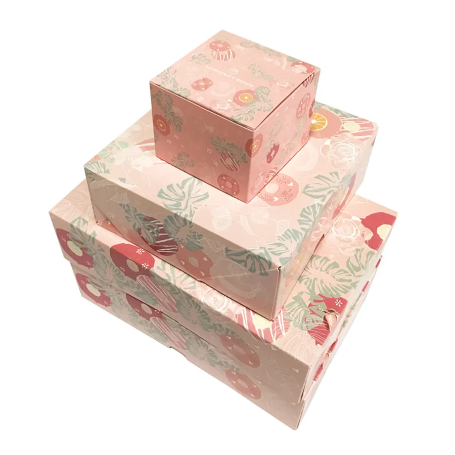 Kotak Cetakan Cetak Kustom Mudah Terurai Kotak Warna-warni Grosir Kotak Kue Kertas Baru