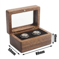 Boîte à boutons de manchette en bois de noyer de luxe Landy, boîte avec couvercle en verre, accessoire pour homme, rangement, emballage cadeau, logo personnalisé, vente en gros
