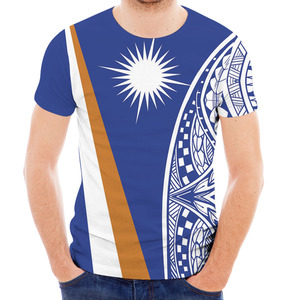 Camisetas para hombre Moda Último diseño Polinesia con <span class=keywords><strong>bandera</strong></span> de las <span class=keywords><strong>Islas</strong></span> <span class=keywords><strong>Marshall</strong></span> Impreso Casual Slim Fit Camisas de manga corta básicas Tops - Product Image 4