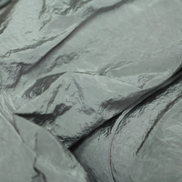 Veste coupe-vent d'extérieur durable en tissu ripstop 100% nylon métallisé froissé, légère, enduite de PU, hydrofuge et respirante