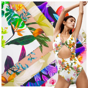 Maillot de bain tricoté en nylon extensible dans les 4 sens, tissu élasthanne élastique à impression numérique pour la natation, conceptions personnalisées en usine - Product Image 1