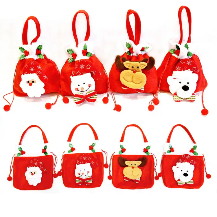 Huanhong ถุงของขวัญตกแต่งคริสต์มาสยอดนิยมสำหรับแอปเปิ้ลและลูกอม