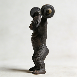 GORILLE GRAND FORMAT EN ARGENT, Ornement de jardin et de maison réaliste - Product Image 2