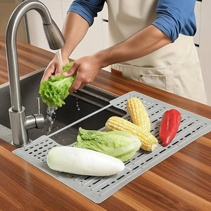 Hot Silicone <b>Dish</b> Drying Placemat for Kitchen Counter New Silicone Sink Waterproof Kitchen Mat Drying Racks for <b>Dishes</b> - Product Image 6