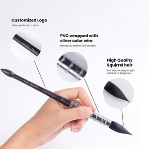 Pinceaux d'artiste professionnels personnalisés en poils d'écureuil naturels, pinceau pour peinture à l'aquarelle avec manche en bois, logo <span class=keywords><strong>sur</strong></span> toile - Product Image 3
