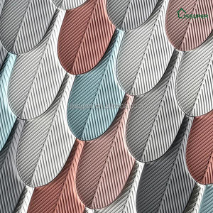 Tuile en ciment 3D tridimensionnelle UHPC, brique artisanale, brique personnalisée, mur de fond de café-restaurant, mosaïque, modèles de plumes - Product Image 4