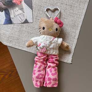 Porte-clés pendentif Hello Kitty en cuir <span class=keywords><strong>noir</strong></span> à imprimé léopard, style Wasteland, pour sac à dos, nouvelle collection - Product Image 4