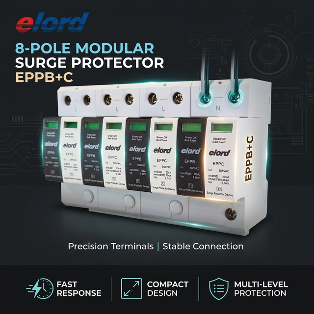 Factory Direct High Safety 3 Phase Power SPD Surge Protector EPP B+C Lightning Arrester Remote Signaling