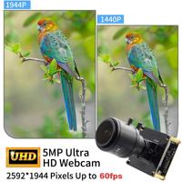 Modul Kamera ELP 5MP Global Shutter USB3.0 2.8-12mm Varifocal 4X Zoom OG05B10 1080P 60fps UVC untuk Visi Robot & Webcam