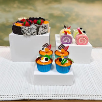 Présentoirs à buffet en acrylique moulé, 6 pièces, empilables, transparents, pour desserts, gâteaux, fêtes et buffets