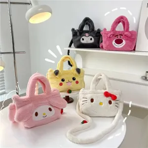 Personalizado de dibujos animados Anime Multi colores Sanrioes bolsa de felpa Kuromis Cinnamorolls bolsos lindos Hello KT Kitties mochila de peluche