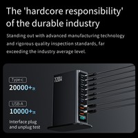 Adaptor Daya Canggih Stasiun Pengisian Daya Multifungsi Multi Port USB 720w Pengisi Daya Gan Dudukan Desktop dengan Pengisi Daya