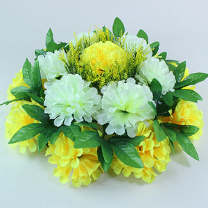 Corona <span class=keywords><strong>de</strong></span> <span class=keywords><strong>Flores</strong></span> <span class=keywords><strong>de</strong></span> Crisantemo Artificial <span class=keywords><strong>de</strong></span> 45 cm <span class=keywords><strong>de</strong></span> Diámetro, Blanca, Amarilla y Roja, Ecológica, Marca CAWELL, <span class=keywords><strong>para</strong></span> Decoración <span class=keywords><strong>de</strong></span> Cementerios - Product Image 2