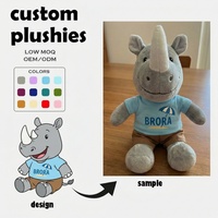 Peluche Zombie Bleue Personnalisée avec Chemise Rayée et Doublure en Maille pour Anniversaire, Poupée en Peluche Rembourrée