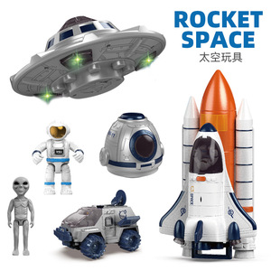Juego de Juguetes Espaciales con Cohete, Nave Espacial, Astronauta, Extraterrestre, Coche y OVNI para Niños de 4 a 6 Años - Product Image 1