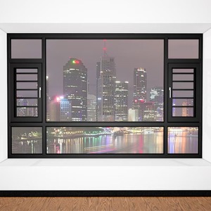 Nhà Máy Trực Tiếp Bán Buôn Mạnh Mẽ Hợp Kim Nhôm Đu Cửa Sổ Cửa Sổ Cách Âm Ba Cách Nhiệt Thủy Tinh Thiết Kế Hiện Đại An Toàn Ổn Định - Product Image 4