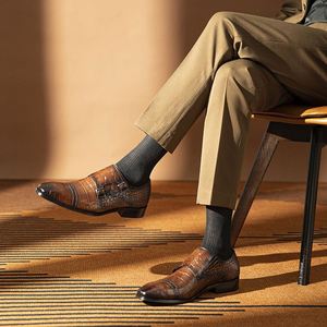 High Quality Classic British Lightweight Breathable Anti-Slip Patchwork Genuine Leather Formal <b>Men</b> Fashion Business Office <b>Dress</b> - Product Image 2