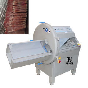Trancheuse à viande avec bande transporteuse, machine à découper la viande fraîche et congelée pour le bœuf, le porc, le bacon, le steak, transformation de la viande - Product Image 1