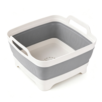 Panier de vidange de cuisine pliable avec poignées, bassine de lavage pliable pour légumes et fruits, passoire multifonctionnelle pour évier
