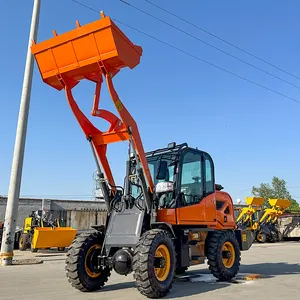 1000Kg Kleine Diesel Elektrische Lader Mini Wiel Voorste Eindlader Met Standaard Emmer Te Koop