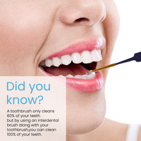 Brosse interdentaire en forme de I OEM pour un nettoyage en profondeur des dents, brosse interdentaire orthodontique en plastique, cure-dent, soin dentaire, certifiée FDA CE