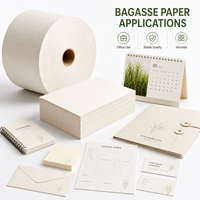 Rouleaux de papier d'emballage cadeau biodégradable en bagasse de canne à sucre de qualité alimentaire, vente en gros directe d'usine, taille personnalisée OEM