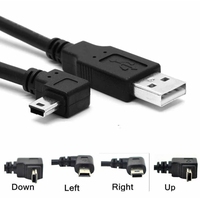 Cable de Carga USB Wavelink MP3 MP4 Recording Pen V3 Mini5P, Cable USB 2.0 de 90 Grados Macho a Macho para Teléfono Móvil