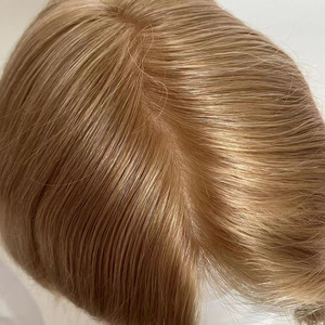 Mono+Lace Base Mens Remy Hair French Lace Natural Wave <b>Wigs</b> Toupee Piece Hair System for Light <b>Brown</b> Good Quality BH #22 - Product Image 2
