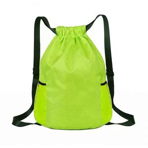 Drawstring <b>Backpack</b> With Front Zipper Pocket Ripstop Cinch <b>Backpack</b> Mesh Side Pockets Adjustable Straps Lightweight Casual - Product Image 6