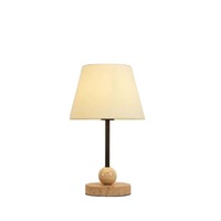 Lampe de table décorative de style américain vintage avec travertin jaune, idéale pour les tables de chevet, les bureaux ou les chambres parentales