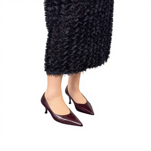 Scarpe da Sposa in Pelle da Donna di Design, Slip-On con Tacco Sottile, Rosso Intenso, <span class=keywords><strong>Suola</strong></span> Morbida, Tacco a Spillo, Tendenza Moda Estiva - Product Image 4