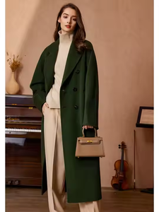 Wholesale Winter British Style Long Wool <strong>Coat</strong> Women Daily Commute Outwear Woolen Cashmere Double Breasted Windproof Warm - Product Image 4